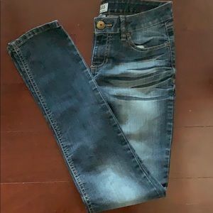 Faded low waisted jeans